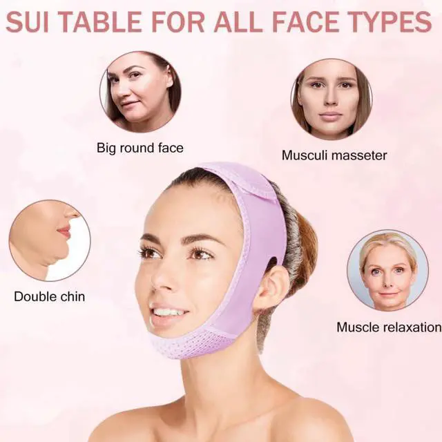 Alt view image 7 of 7 - V Line Lifting Mask Chin strap for sleeping, V Line Lifting Mask for Women,Jaw ExerciserMedium,Purple