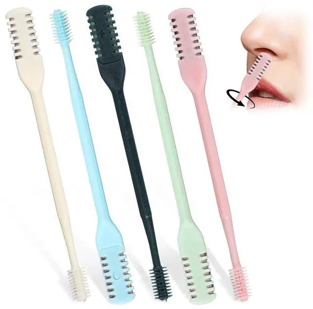 Main image of 5Pcs 2-in-1 Double Sided Nose Knife Nasal Hair Cutter for Women&Men