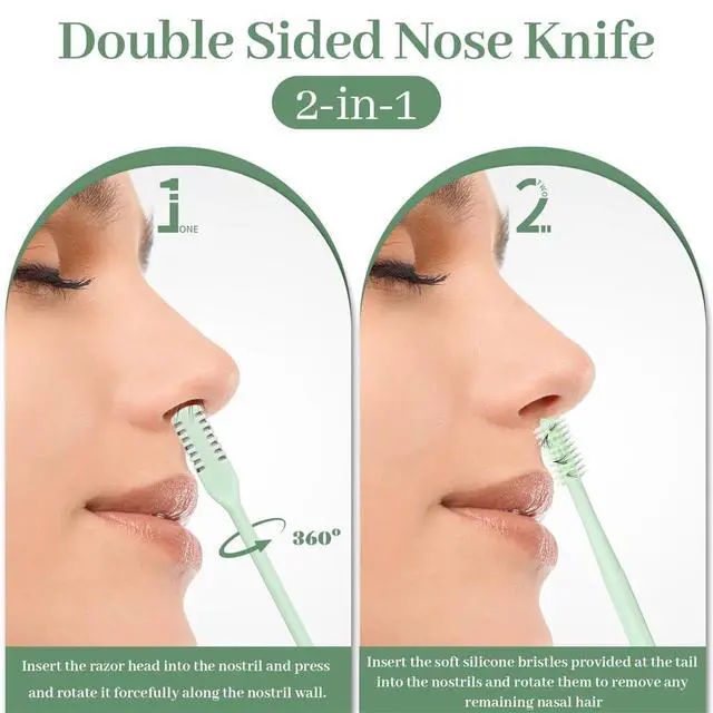 Alt view image 2 of 7 - 5Pcs 2-in-1 Double Sided Nose Knife Nasal Hair Cutter for Women&Men