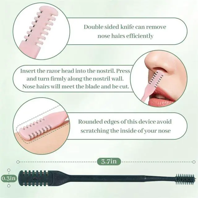Alt view image 6 of 7 - 5Pcs 2-in-1 Double Sided Nose Knife Nasal Hair Cutter for Women&Men