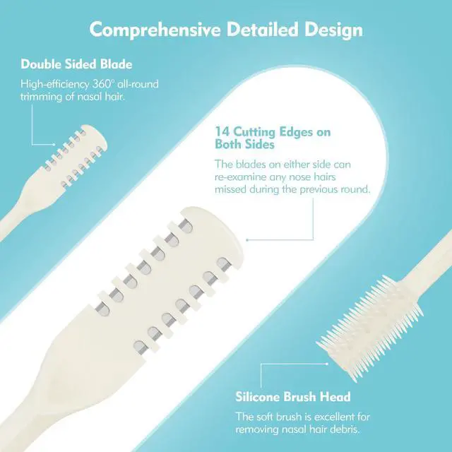 Alt view image 4 of 7 - 5 Pcs Nasal Hair Cutter, Manual Nose Hair Trimmer for Men Women Double Sided Nasal Hair Trimmer 360° Rotating Nose Hair Remover (Cream Yellow)