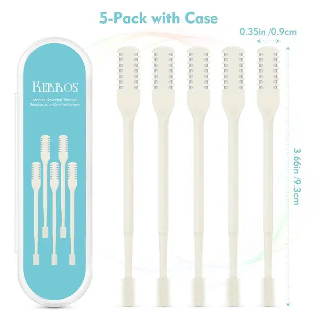 Alt view image 2 of 7 - 5 Pcs Nasal Hair Cutter, Manual Nose Hair Trimmer for Men Women Double Sided Nasal Hair Trimmer 360° Rotating Nose Hair Remover (Cream Yellow)