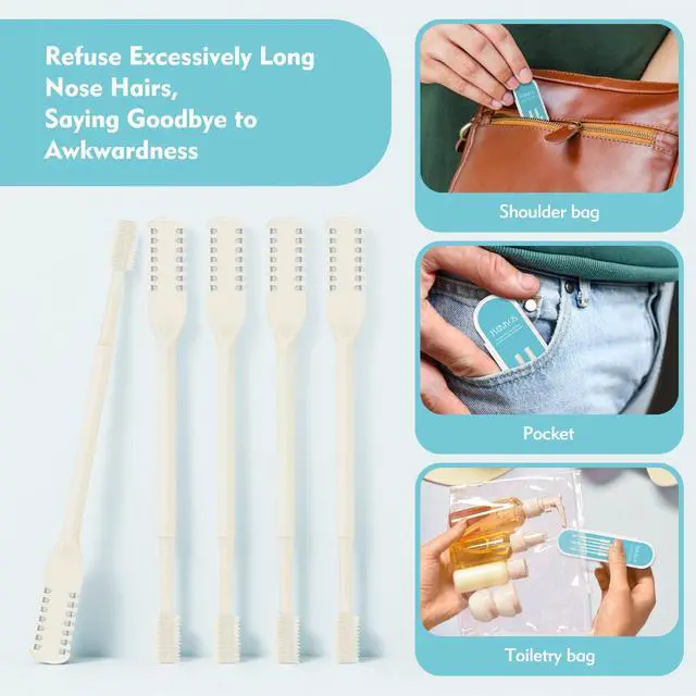 Alt view image 7 of 7 - 5 Pcs Nasal Hair Cutter, Manual Nose Hair Trimmer for Men Women Double Sided Nasal Hair Trimmer 360° Rotating Nose Hair Remover (Cream Yellow)