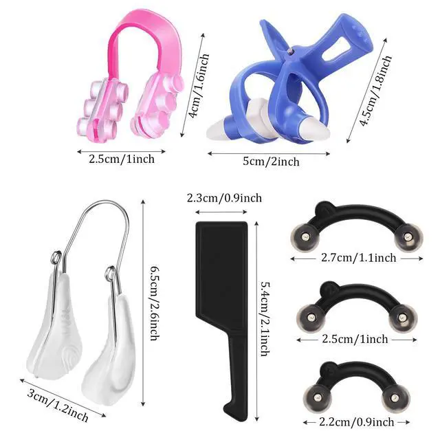 Alt view image 2 of 7 - 5 Pieces Nose Shaper Slimmer Nose up Lifting Clips Silicone Wide Bridge Clips No Pain Beauty Straightening Tools for Women