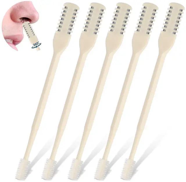 Main image of Nasal Hair Cutter, Double Sided Nose Hair Knife, 360° Nostril Hair Remover Tool, Nose Hair Trimmer for Men Women, with Soft Cleaning Brush (Beige)
