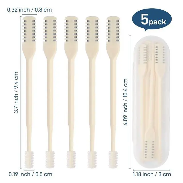 Alt view image 2 of 7 - Nasal Hair Cutter, Double Sided Nose Hair Knife, 360° Nostril Hair Remover Tool, Nose Hair Trimmer for Men Women, with Soft Cleaning Brush (Beige)