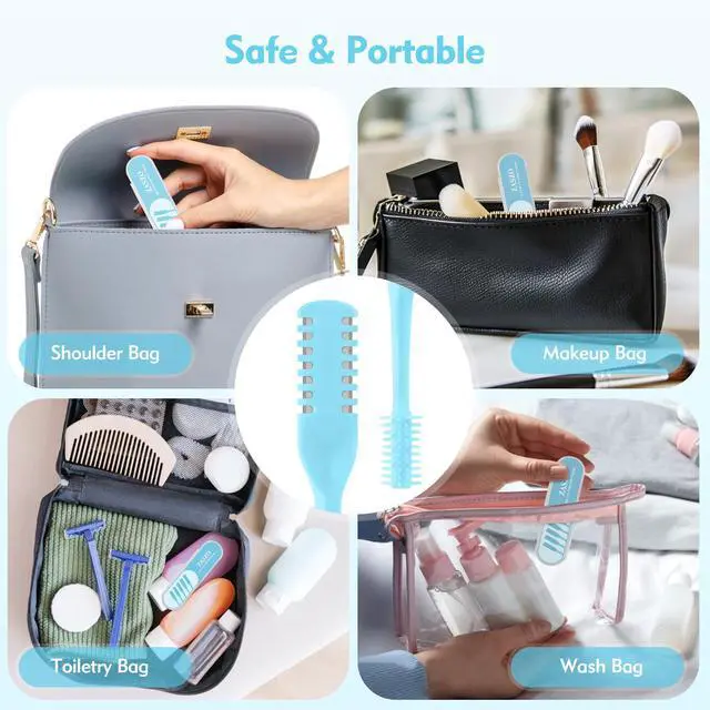 Alt view image 7 of 7 - 5Pcs 2-in-1 Nasal Hair Cutter, Double-Sided Nose Hair Trimmer Upgrade, 360° Rotating Manual Nose Trimmer Portable with Soft Cleaning Brush for Women and Men (Blue)