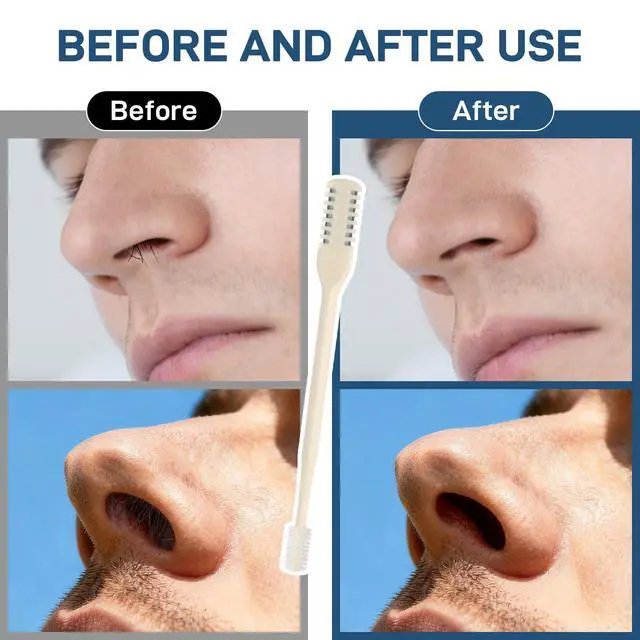 Alt view image 7 of 7 - Nasal Hair Cutter, Double Sided Nose Hair Knife, 360° Nostril Hair Remover Tool, Nose Hair Trimmer for Men Women, with Soft Cleaning Brush (Beige)