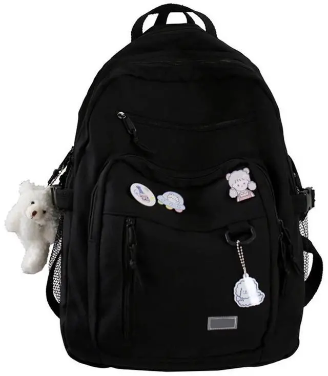 Main image of Cute Aesthetic Backpack for School Middle Student Travel Pink Backpack Teens Girls Bear Pin Book Bags