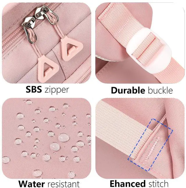 Alt view image 6 of 7 - Cute Backpack for Teen Girls Boys, Aesthetic Travel Bookbag for High Middle School College Student (Pink)