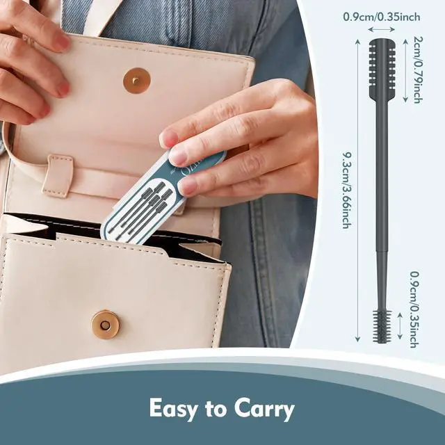Alt view image 6 of 7 - 5PCS 2-in-1 Nasal Hair Cutter, Double-Sided Nose Hair Trimmer Upgrade, Manual Nose Trimmer Portable with Soft Cleaning Brush for Women and Men (Gray)