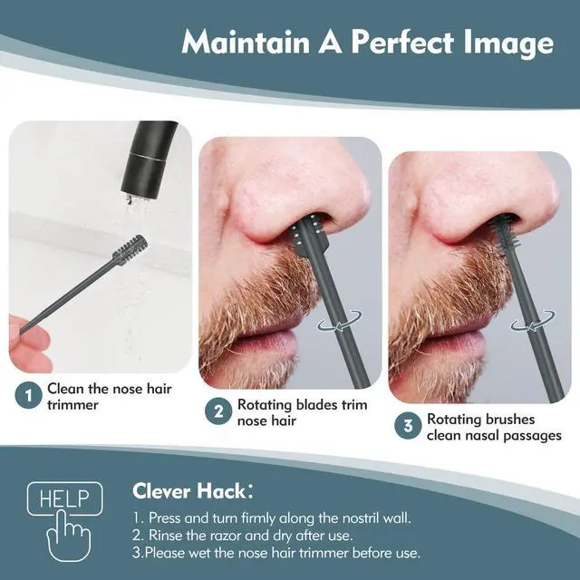 Alt view image 5 of 7 - 5PCS 2-in-1 Nasal Hair Cutter, Double-Sided Nose Hair Trimmer Upgrade, Manual Nose Trimmer Portable with Soft Cleaning Brush for Women and Men (Gray)