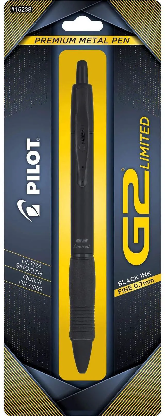 Main image of G2 Limited Refillable & Retractable Rolling Ball Gel Pen, Fine Point, Matte Black Barrel, 0.7 mm, Black Ink, Single Pen