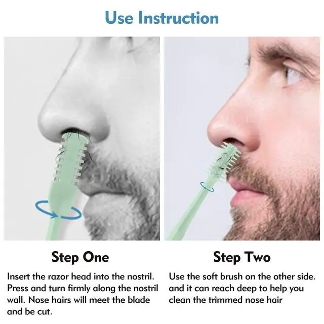 Alt view image 4 of 7 - 5Pcs 2-in-1 Nasal Hair Cutter, Double Sided Nose Hair Cutter, Portable 360° Rotating Manual Nose Hair Trimmer for Men and Women, Colorful