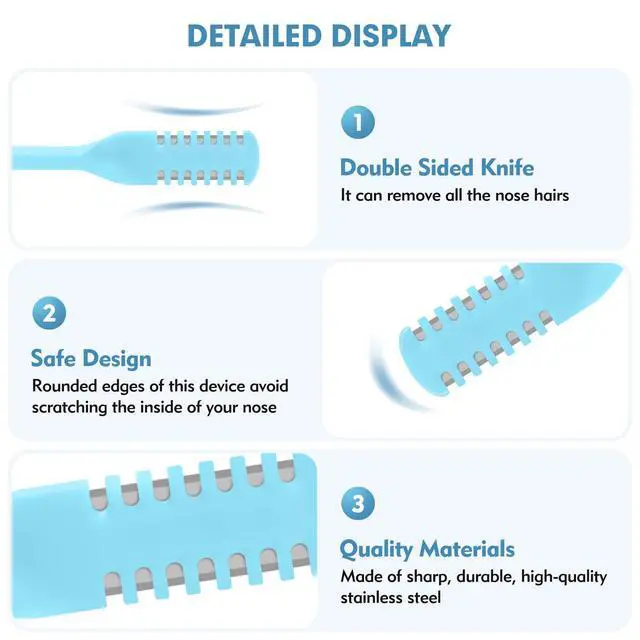 Alt view image 5 of 7 - 5Pcs 2-in-1 Nasal Hair Cutter, Double Sided Nose Hair Cutter, Portable 360° Rotating Manual Nose Hair Trimmer for Men and Women, Colorful