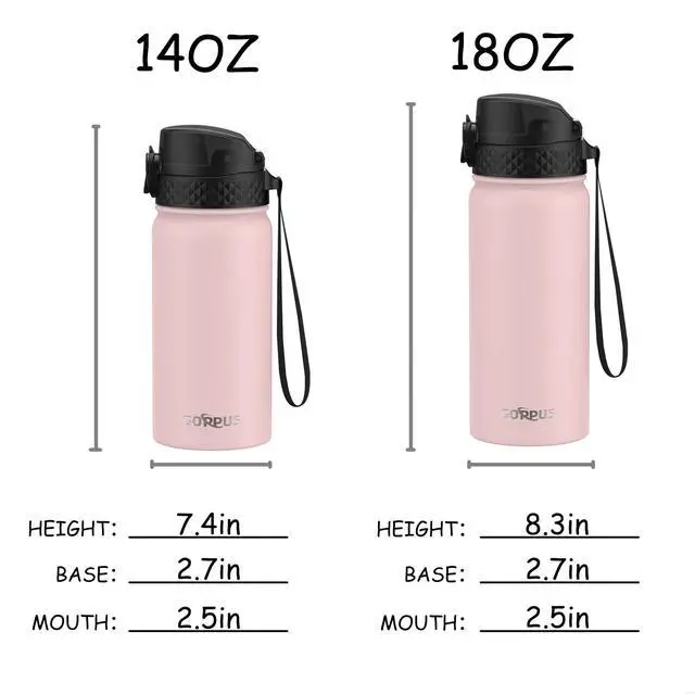 Alt view image 5 of 7 - Kids Water Bottle (Straw Lid) - 14 Oz Stainless Steel Travel Bottle, Double Wall Vacuum Leak Proof Kids Cup for School Boys Girls,Unicorn Fields