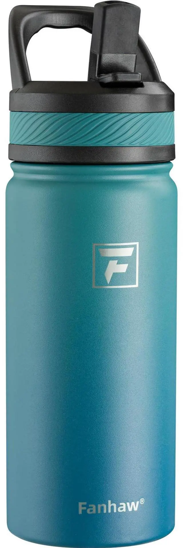 Main image of 18 oz Kids Water Bottle for School, Insulated Water Bottle with Straw Lid, Stainless Steel Vacuum Insulated Bottle for Boys & Girls, Leak-Proof, BPA Free(Green Blue)