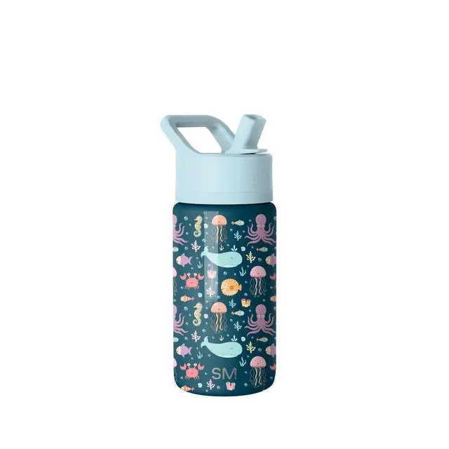 Main image of Kids Water Bottle with Straw Lid | 14oz Insulated Stainless Steel Kids Tumbler & Spill Proof Toddler Cup for School, Girls, Boys | Summit | Under the Sea