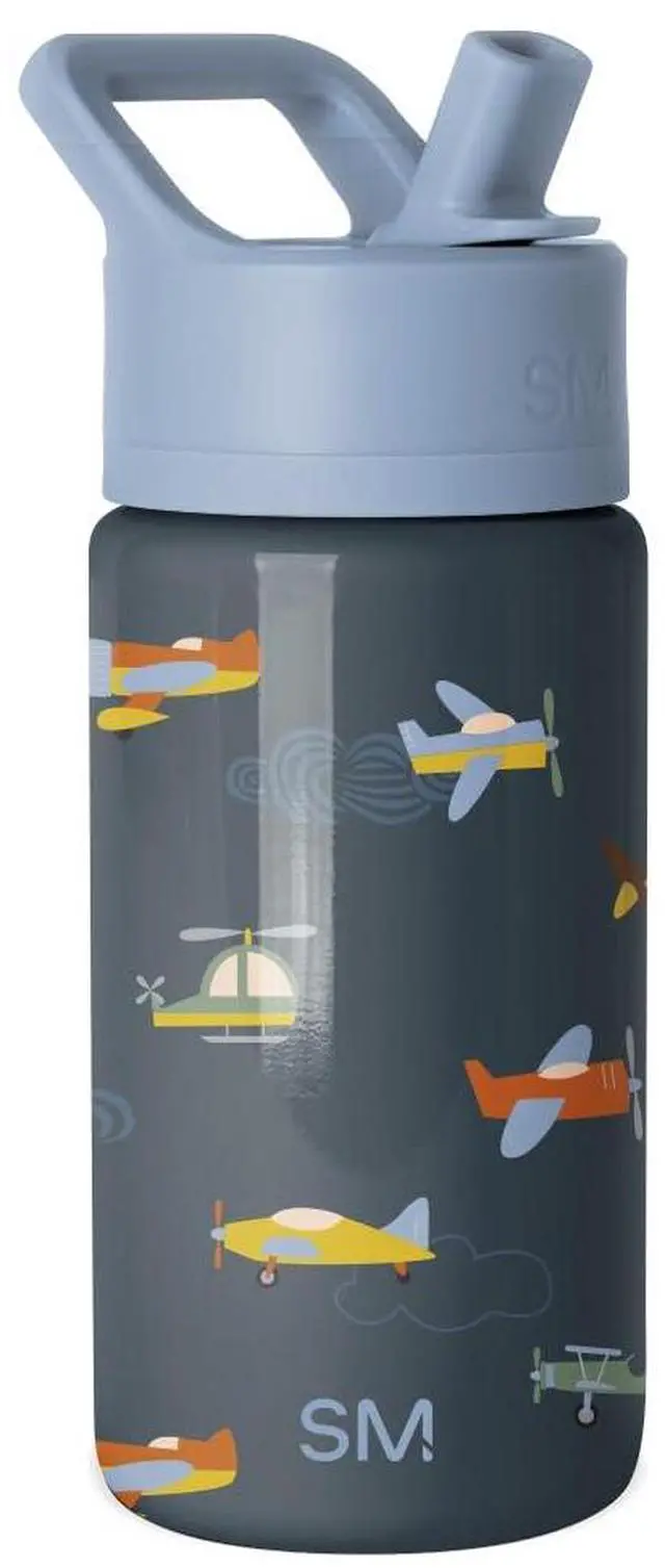 Main image of Kids Water Bottle with Straw Lid | 14oz Insulated Stainless Steel Kids Tumbler & Spill Proof Toddler Cup for School, Girls, Boys | Summit | Wheels Up