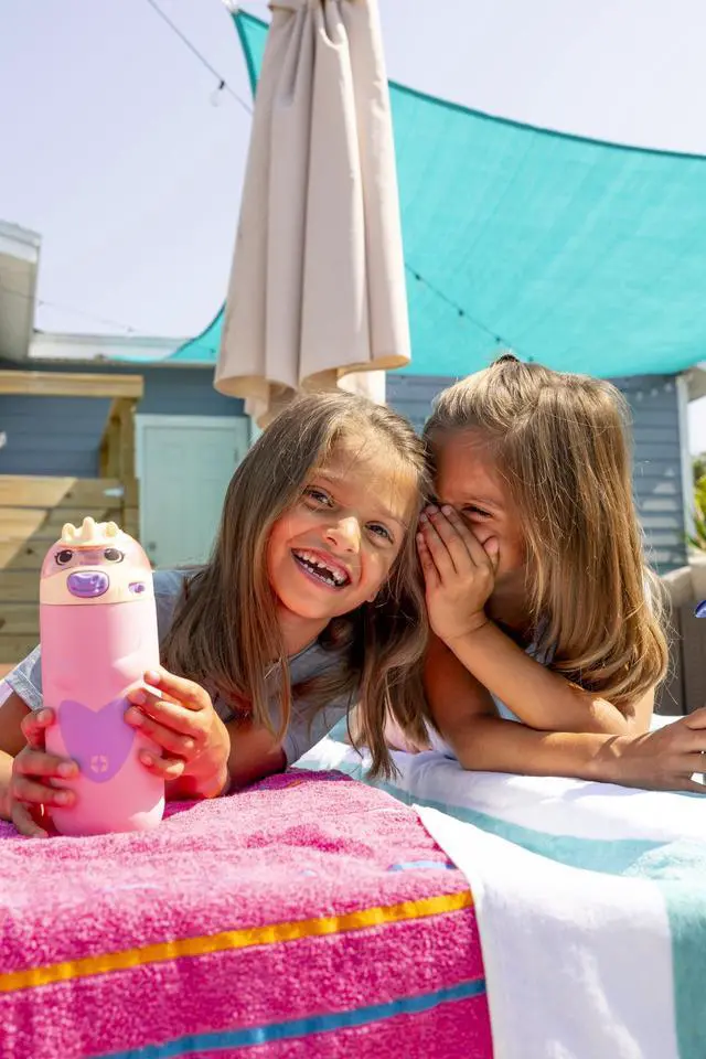 Alt view image 2 of 7 - Ellies 12oz Vacuum Insulated Stainless Steel Kids Water Bottle with Straw and Built-in Carrying Handle and Leak-Proof Locking Lid for School Backpack, Lunchbox and Outdoor Sports, Unicorn