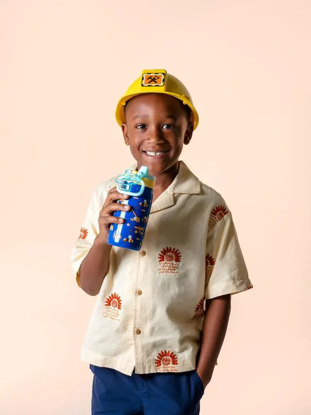 Alt view image 2 of 7 - Kids Pop & Fill 12oz Toddler Water Bottle with Quick Fill Lid, Double-Wall Vacuum Insulated Stainless Steel, Leak Proof, BPA Free, Sip & Chug, For School, Lunchboxes, Construction Site