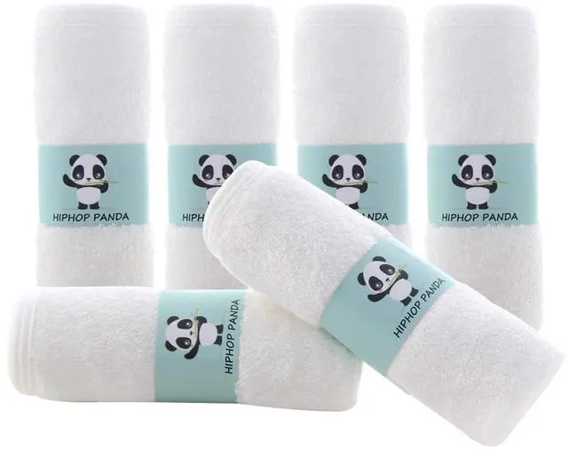 Main image of Baby Washcloths, Rayon Made from Bamboo - 2 Layer Ultra Soft Absorbent Newborn Bath Face Towel - Reusable Baby Wipes for Delicate Skin - White, 6 Pack