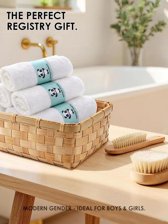 Alt view image 6 of 7 - Baby Washcloths, Rayon Made from Bamboo - 2 Layer Ultra Soft Absorbent Newborn Bath Face Towel - Reusable Baby Wipes for Delicate Skin - White, 6 Pack
