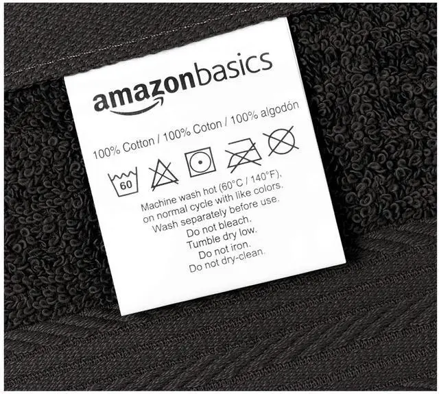 Alt view image 4 of 6 - Highly Absorbent Cotton Washcloths for Face, Soft, Machine Washable, Fade Resistant, 12 x 12 in, Black, 12-Pack
