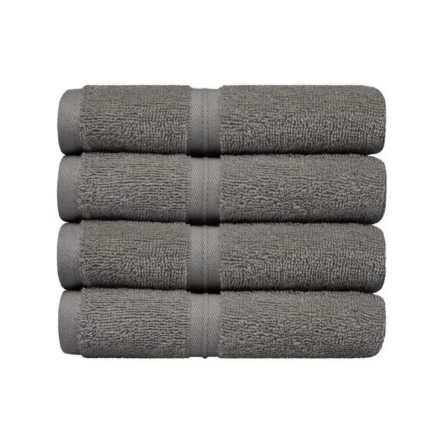 Alt view image 2 of 5 - Quick Dry & Absorbent Wash Cloths Set of 4 (12" x 12") Hotel Quality, Versatile as, Washcloths for Your Face, Face Towel Set, Spa Towels, Hand Towels, Soft Wash Cloths -%100 Cotton - Gray