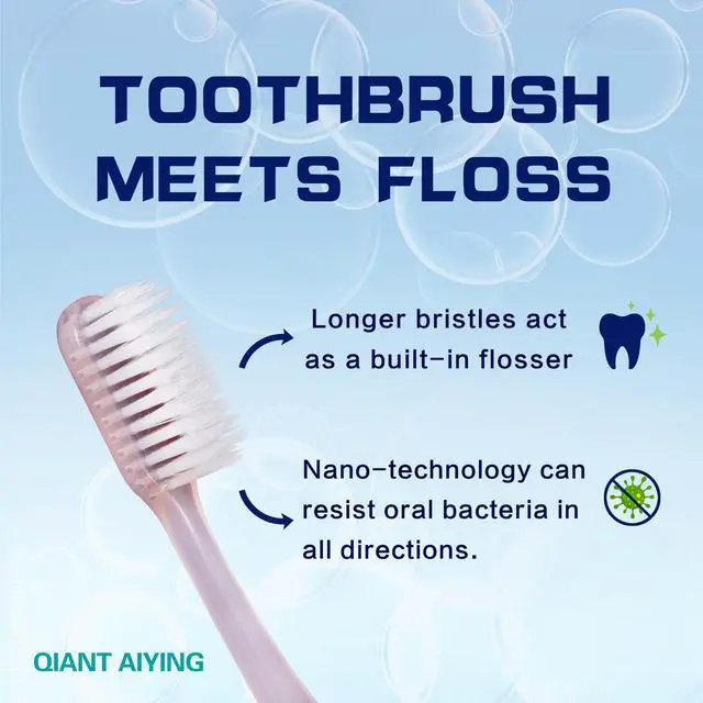 Alt view image 4 of 7 - Extra Soft Toothbrush 6-Pack, Regular Head (3 Colors - 2 Each) Dentist-Developed Tapered Bristles for Sensitive Teeth & Gum Care Gentle Cleaning, BPA-Free