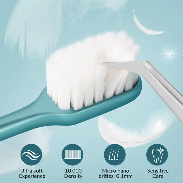 Alt view image 2 of 7 - GentleClean Pro Extra Soft Toothbrushes for Adults - Super Ultra Soft Bristles Manual Tooth Brush for Sensitive Gums, 5 Pack