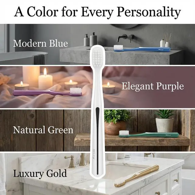 Alt view image 4 of 7 - GentleClean Pro Extra Soft Toothbrushes for Adults - Super Ultra Soft Bristles Manual Tooth Brush for Sensitive Gums, 5 Pack