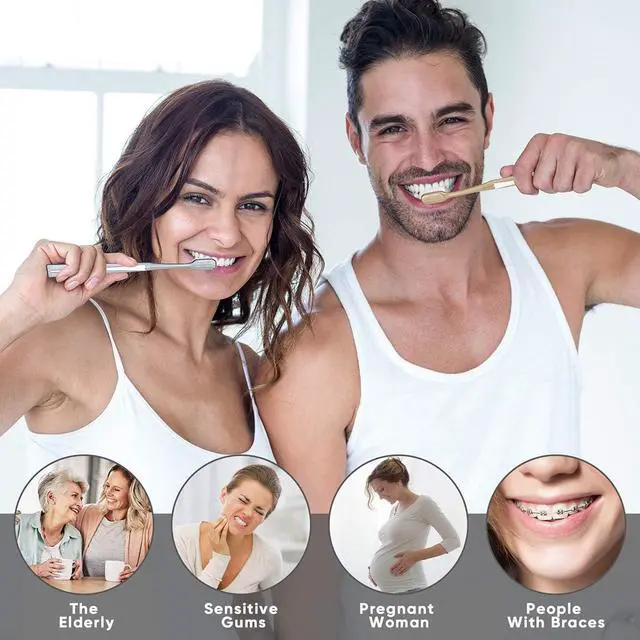 Alt view image 5 of 7 - GentleClean Pro Extra Soft Toothbrushes for Adults - Super Ultra Soft Bristles Manual Tooth Brush for Sensitive Gums, 5 Pack