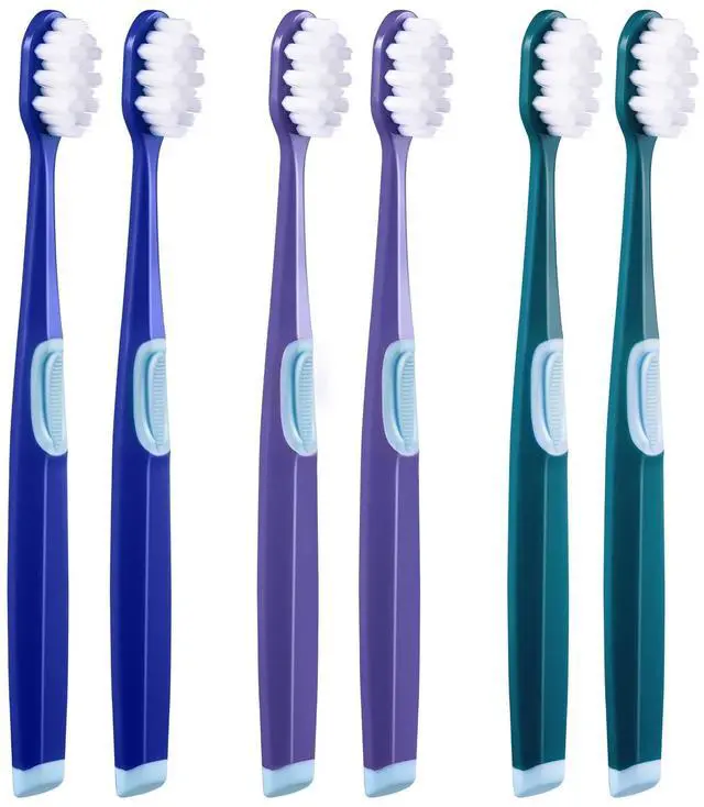 Main image of Extra Soft Toothbrushes for Adults - 10000 Micro Nano Bristles for Sensitive Teeth, Gum Recession and Elderly (Diamond Shaped Head, 6 Count)