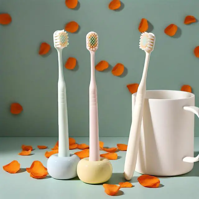 Alt view image 6 of 6 - Ultra-Soft Toothbrushes, Thin Wide Head, 3-Layer Tapered Bristles, 6 Pack