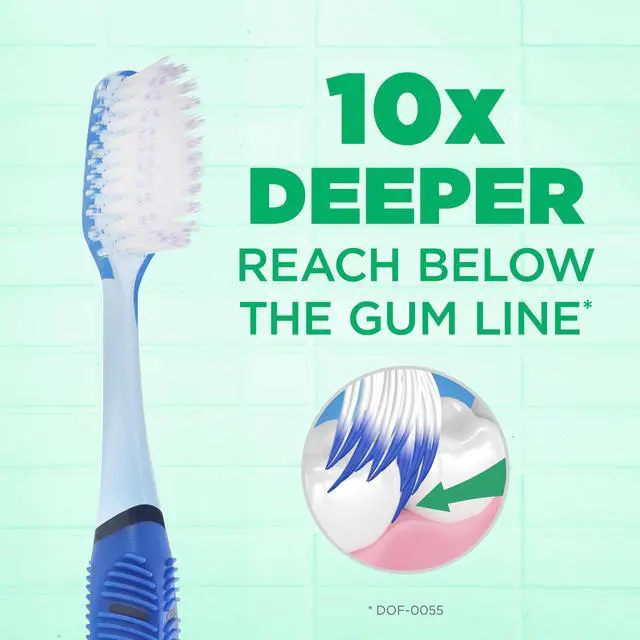 Alt view image 4 of 7 - Deep Clean Technique Toothbrush for Adults with Soft Ultra-Fine Tapered Bristles for Deeper Reach, Full Head, 2 Count