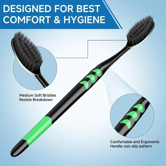 Alt view image 2 of 7 - 50 PCS Individually Wrapped Bulk Toothbrush Pack, Disposable Soft Bristle for Adult or Kid, Ergonomic Handle, Perfect for Travel, Hotel, Donation