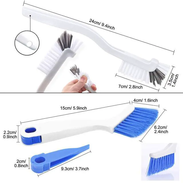 Alt view image 7 of 7 - 2 Pcs Cleaning Brush Small Scrub Brush for Cleaning Sink Bathroom Kitchen Edge Corner Grout Household Use with Handle