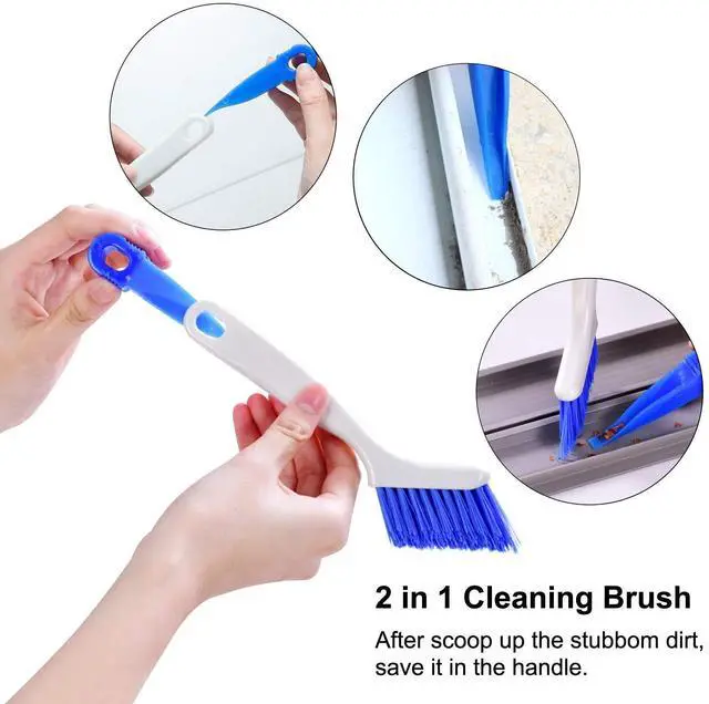 Alt view image 6 of 7 - 2 Pcs Cleaning Brush Small Scrub Brush for Cleaning Sink Bathroom Kitchen Edge Corner Grout Household Use with Handle