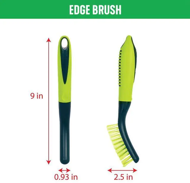Alt view image 7 of 7 - Scrub Brush Set - Long Handle Cleaning Brushes with Heavy Duty Bristles and Comfort Grip - Scrubbers for Kitchen, Household, and Dishwashing, 5 Pieces