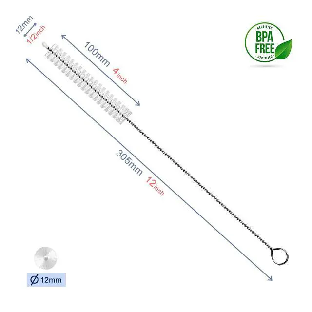 Alt view image 2 of 7 - Straw Cleaner Brush Extend 12 inch, Extra Wide 12mm diam Pipe Cleaners, Extra Long Straw Brush for Sippy Cup, Water Bottle and Tubes, Drinking Straw Cleaning brush Set 10 Pack