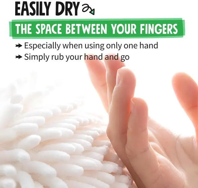 Alt view image 5 of 7 - Fuzzy Ball Towel (Set of 2) White and Gray - Dry Your Hand Instantly conveniently with This Creative Bath Towel Set Decorative Towels for Bathroom (Pack of 2)