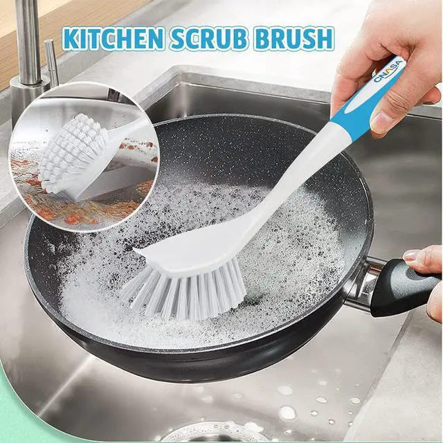Alt view image 2 of 6 - 6 Pack Household Deep Cleaning Set - Kitchen, Bathroom & Floor Cleaning Brushes, Includes Scrub, Dish, Bottle, Grout, Crevice & Shoe Brushes