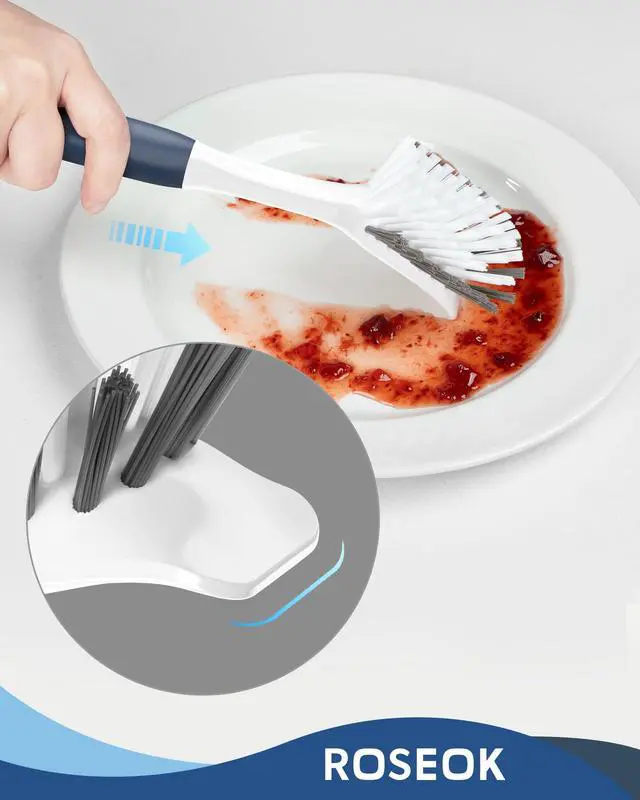 Alt view image 2 of 7 - Dish Brush, Dish Scrubber, Nylon Bristles with Built-in Scraper