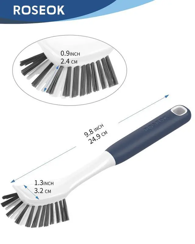 Alt view image 4 of 7 - Dish Brush, Dish Scrubber, Nylon Bristles with Built-in Scraper