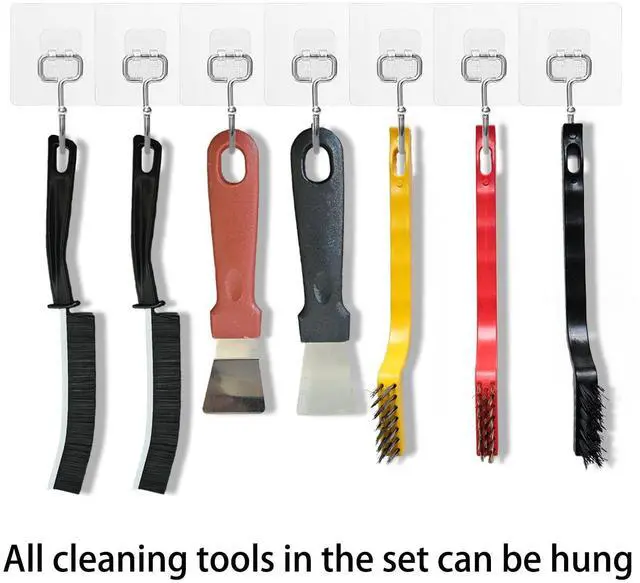 Alt view image 6 of 7 - 7 Pcs Multi-Purpose Crevice Cleaning Brush Tool for Stubborn Kitchen Grease Stains, Bathroom Crevices, Window Gutters, Tiles and Faucets