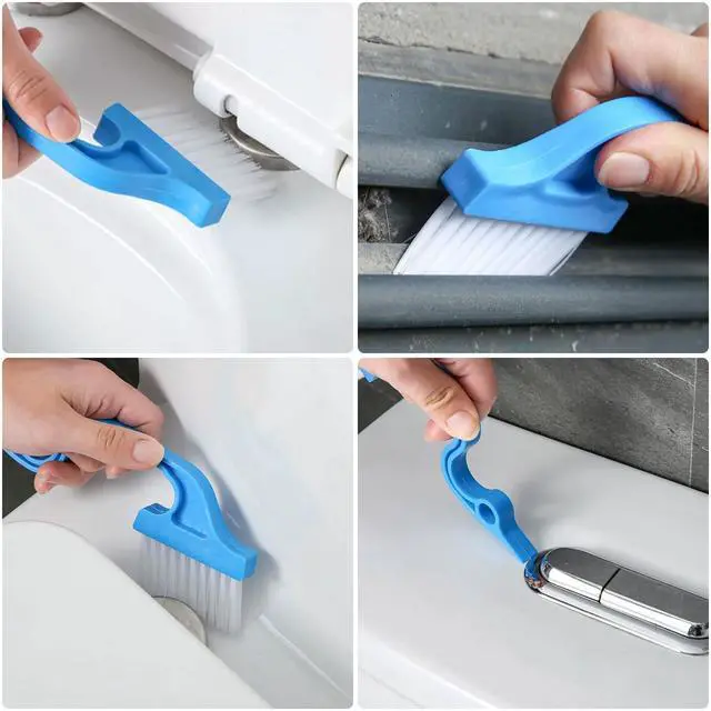 Alt view image 6 of 6 - 9 Pcs Crevice Cleaning Brush, Bathroom Gap Brush, Hand-held Groove Gap Cleaning Tools, Multifunctional Crevice Gap Small Cleaning Brush Tool, Shutter Door Window Track Kitchen Cleaning Brushes Kit