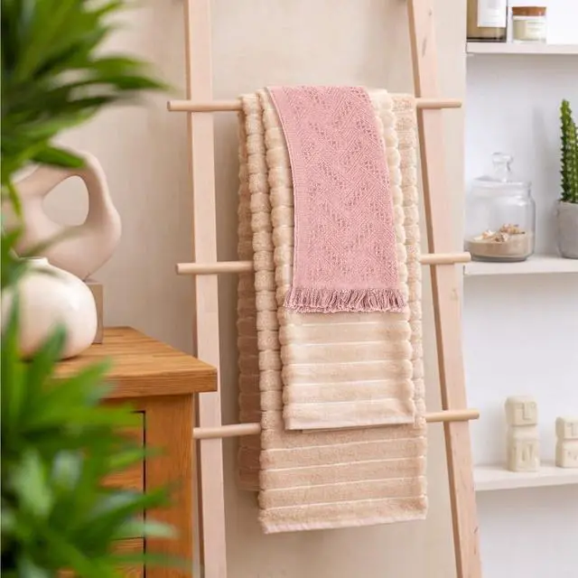 Alt view image 7 of 7 - 2 Pcs Hand Towels Bathroom, 30×13 Inch Boho Decorative Hand Towels Turkish Soft Face Towel for Boho Bathroom Decor Farmhouse Kitchen Hotel Spa Guest (Pink)
