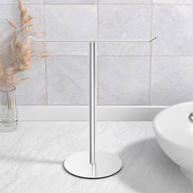 Alt view image 2 of 7 - Towel Rack T-Shape Hand Towel Holder for Bathroom,Headband Holder Organizer and Bathroom Towel Racks,Kitchen Towel Rack Silver Hand Towel Holder