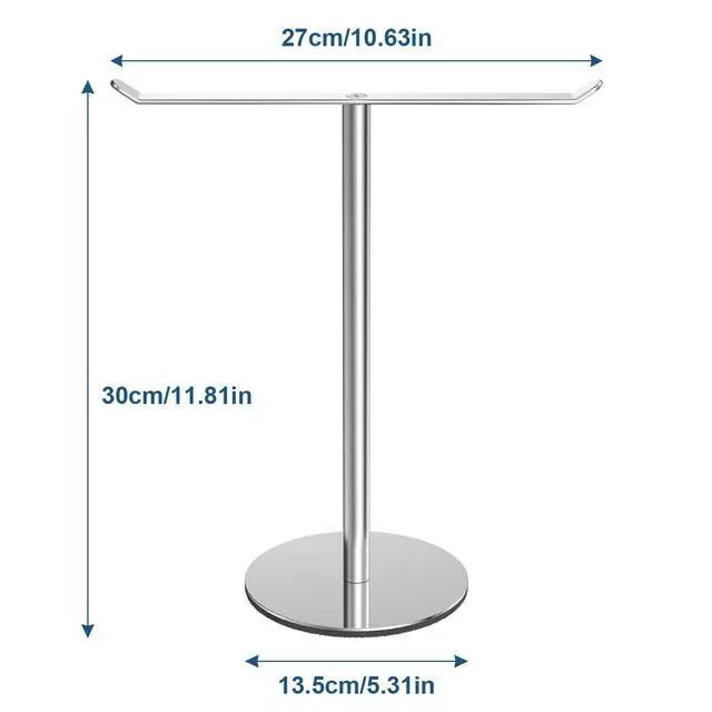 Alt view image 7 of 7 - Towel Rack T-Shape Hand Towel Holder for Bathroom,Headband Holder Organizer and Bathroom Towel Racks,Kitchen Towel Rack Silver Hand Towel Holder